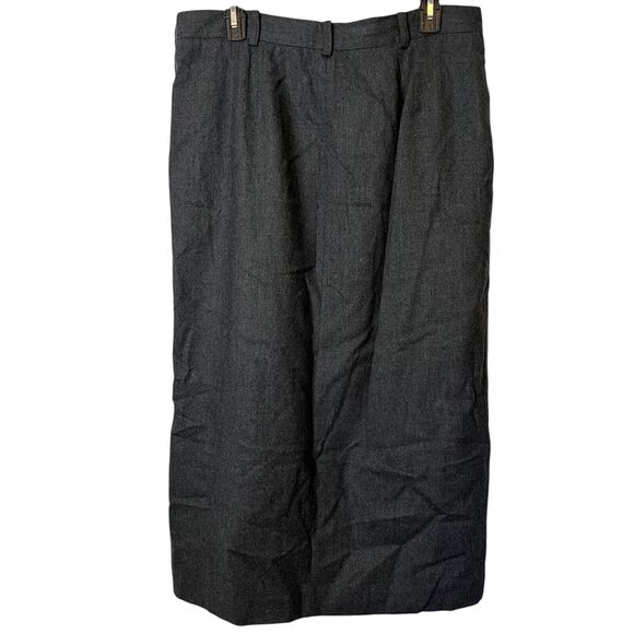 Liz Claiborne Pleated Midi Modest Vintage Gray Wool Skirt Pockets Old Money 16 - Picture 14 of 16